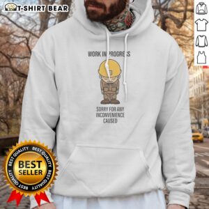 Original Virat Kohli Work In Progress Sorry For Any Inconvenience Caused Hoodie displayed in a vibrant setting
