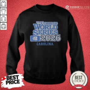 Official UNC Baseball 2026 College World Series sweatshirt optimized for product display