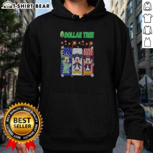 Nice Dollar Tree Mickey Mouse Statue Of Liberty Patriot Uncle Sam USA Hoodie in dark color, front view