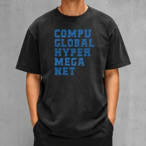 Good Compu Global Hyper Mega Met Washed T Shirt in soft cotton fabric with subtle vintage wash