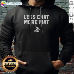 Official Less Chat More Mat Brazilian Jiu Jitsu Judo Martial Arts Grappling Sport Hoodie in a dynamic pose