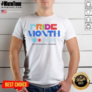 Nice Pride Month Chicago Mayor Brandon Johnson shirt featuring vibrant colors and a bold design.