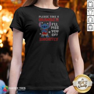 Premium Stitch Please Take A Number Ill Piss You Off Shortly V-Neck Shirt