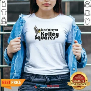 Premium Worcester Kelley Squares Wordester Kelley Squares V Neck Shirt v neck optimized in dark color, front view