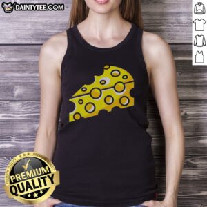 Funny Swiss Cheese Hole Yellow Food Slice Dairy Snack Symbol Pattern Culinary Art Tank top featuring a whimsical cheese design.