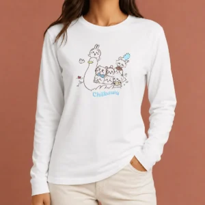 Pretty Chiikawa Characters And Duck Friend Illustration From The Long Sleeve Shirt