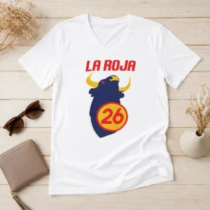 Awesome Spain La Roja World Cup 2026 National Football The Red One V-Neck Shirt
