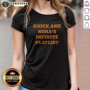 Original Knick And Nora'S Infinite Playlist ladies shirt in soft fabric with short sleeves and relaxed fit