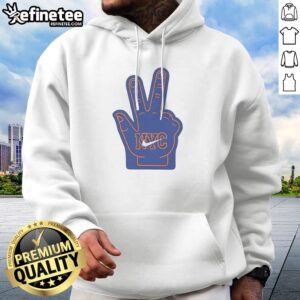 Awesome New York Knicks NYC Foam Finger Logo Basketball hoodie in vibrant orange with front logo print