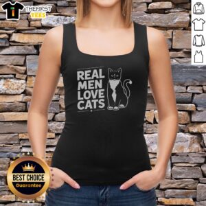 Nice Real Men Love Cats Tank Top in a vibrant color, perfect for cat lovers.