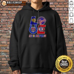 Good Indianapolis Sports Teams Love Logos Hoodie featuring vibrant team logos and a cozy fit.