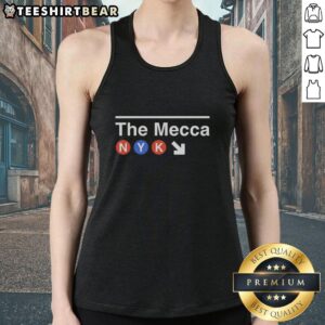 Alt Text: Awesome New York Knicks The Mecca subway icons tank top showcasing vibrant Knicks design and team spirit.