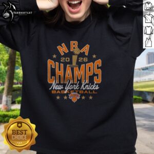 Pretty New York Knicks 2026 NBA Champions Basketball Fan Sweatshirt in navy blue with bold championship graphics