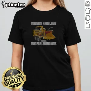 Pretty Modern Problems Require Modern Solutions Vintage girlt shirt in soft cotton with retro text design