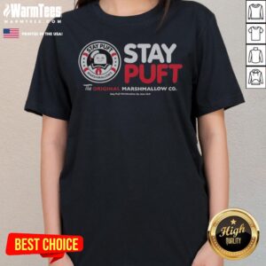 Awesome Stay Puft Marshmallows The Original Marshmallow Co New York Ghostbusters ladies tee featuring a fun graphic.
