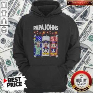 Hot Papa Johns Mickey Mouse And Friends USA Patriotic hoodie optimized for comfortable fit and vibrant patriotic design