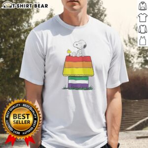Original Snoopy Peanuts Happy Pride Month Shirt featuring colorful pride elements and iconic Snoopy character