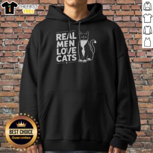 Nice Real Men Love Cats Hoodie in a cozy design, perfect for cat lovers.