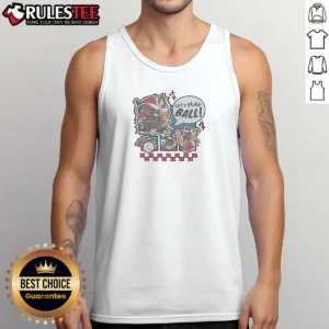 Awesome Let'S Play Ball Cartoon Dog Tank Top