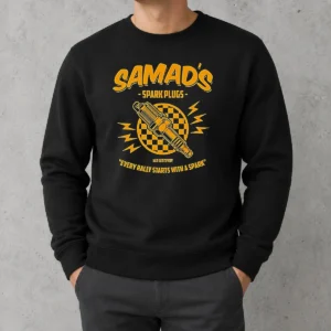 Original Samads Spark Plugs Every Rally Starts With A Spark Sweater