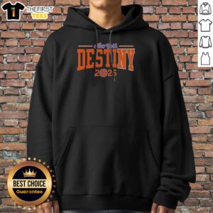 Awesome New York Knicks Destiny 2026 Bold Arch Championship Basketball Text Hoodie in vibrant blue with bold white and orange lettering