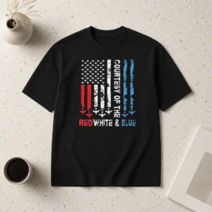 Pretty Courtesy Of The Red White And Blue America US Flag Patriotic 4th Of July