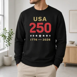 Official USA 250 1776 2026 Patriotic American Independence Anniversary Sweater