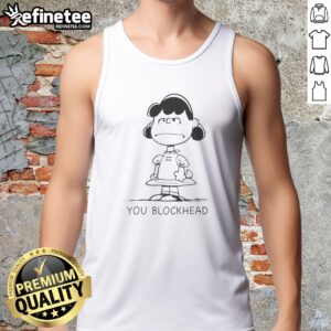 Good Lucy Van Pelt Schulz Peanuts You Blockhead tank top showcasing vibrant colors and playful design