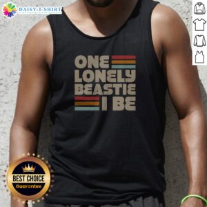 Top Nice One Lonely Beastie I Be Retro Stripe Bold Typography Art Tank Top