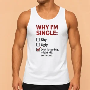 Top Why I'M Single Check Mark Dick Is Too Big Might Kill Someone Tank Top
