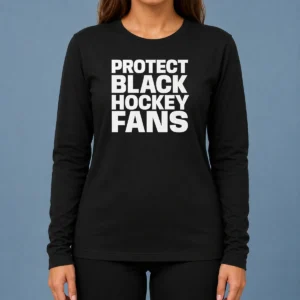 Hot Pretty Protect Black Hockey Fans Long Sleeve Shirt