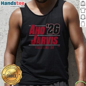 Funny Aho Jarvis '26 Tank top featuring a humorous graphic design, perfect for casual wear.