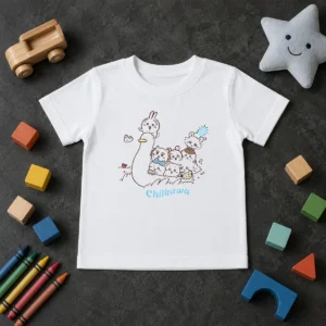Premium Chiikawa Characters And Duck Friend Illustration From The Kids T-Shirt