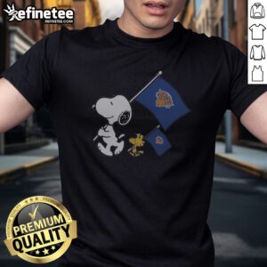 Premium Snoopy And Woodstock Holding New York Knicks Flags To Cheer t shirt featuring vibrant graphics and comfortable fit.
