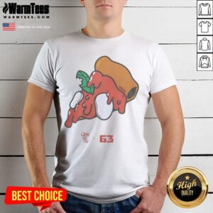 Nice Pizza Gian Berg X 63 shirt displayed on a neutral background, showcasing vibrant graphics and comfortable fit.