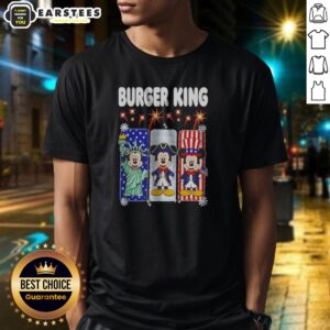 Burger King Mickey Mouse USA Patriotic Disney Characters shirt on shirt