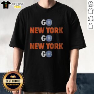 Funny New York Knicks Go NY Go NY Go World Champions 3 Rings Shirt on a white cotton t-shirt