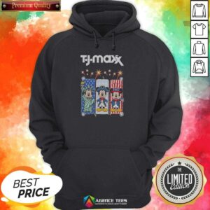 Original Hot TJ Maxx Mickey Mouse Disney USA Patriotic Celebration hoodie optimized image featuring a cozy pullover with patriotic Mickey Mouse design