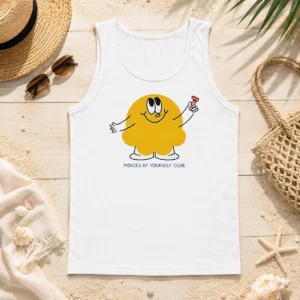 Pretty Movies By Yourself Club Yellow Blob Character Holding A Red Candy Art Tank Top