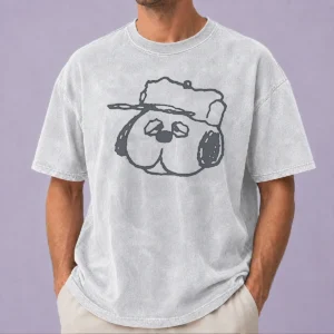 Top Peanuts Olaf Larger Than Life Washed T Shirt featuring a soft, vintage-style washed fabric with Olaf graphic