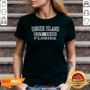 Nice Singer Island Florida Est 1906 V neck optimized women's shirt with a comfortable fit