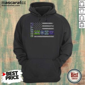 Good Seattle Sport Teams Seahawks Mariners Kraken Washington Huskies USA Independence Day Flag Hoodie