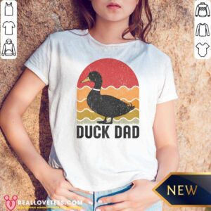 Funny Duck Dad v neck optimized for casual wear, featuring a humorous duck graphic design.