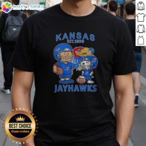Awesome The Peanuts Kansas Jayhawks Football Est 1890 Shirt featuring vintage football graphic on a comfortable cotton tee