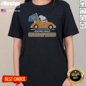 Original Snoopy And Woodstock New York Knicks 2026 NBA Finals Champions Ladies Shirt