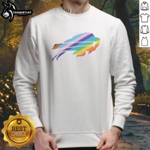 Top Buffalo Bills Pride Logo Progress Flag Sweatshirt featuring vibrant colors and a unique design.