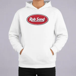 Nice Rob Sand Logo Hoodie in dark gray with front pocket and adjustable drawstring hood
