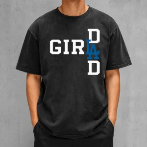 Premium Los Angeles Dodgers LA Girl Dad Washed T-Shirt