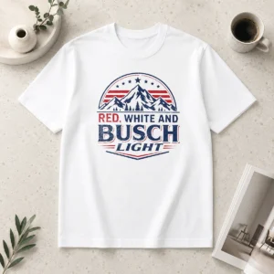 Premium Busch Light Mountain Apparel Red White And Busch Light 250 USA 4th Of July