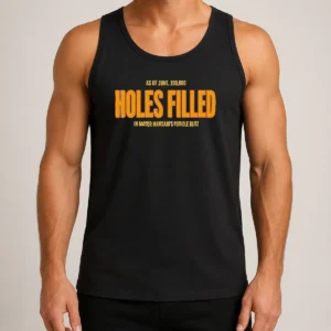 Funny Holes Filled As Of June 10000 In Mayor Mamdani'S Pothole Blitz Graphic printed on a sleeveless tank top